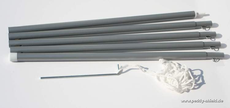 Leichter Metallstab Sonnensegel 2,5 m hoch - leichte Ausführung !