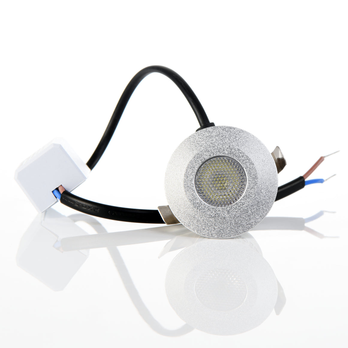 1 Watt Mini LED-Spot inkl. Trafo in Silber, kaltweiß 6000 K