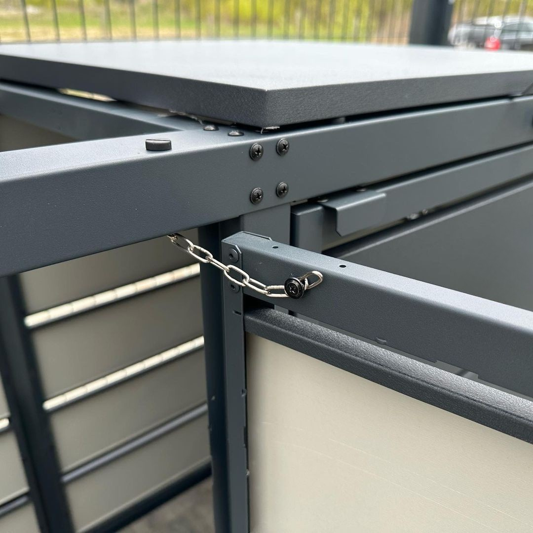 Mülltonnenbox 5er 120L in verschiedenen Farben | Mülltonnenbox aus Metall