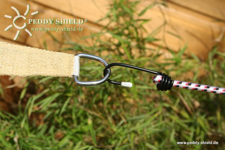 4 dauerelastische Spanngurte für Viereck-Sonnensegel konkav