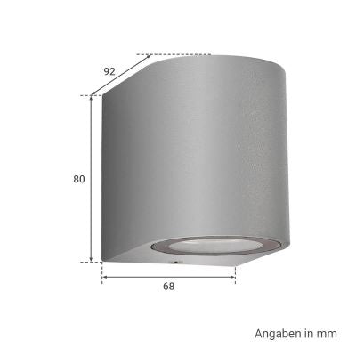 Außenleuchte Wandleuchte Frame DOWN rund für GU10 IP54 - Farbe: Silber