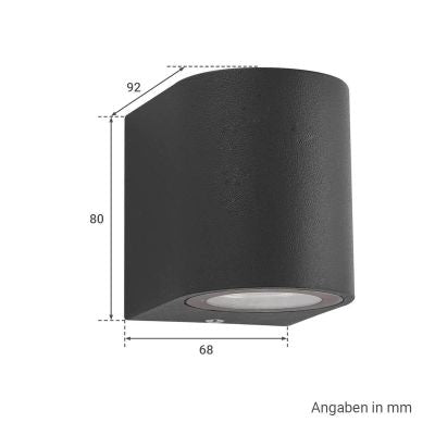 Außenleuchte Wandleuchte Frame DOWN rund für GU10 IP54 - Farbe: Anthrazit