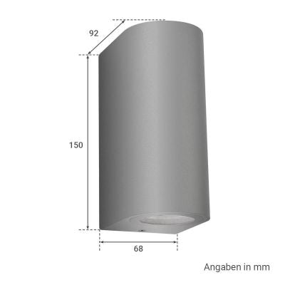 Außenleuchte Wandleuchte Frame UP&DOWN rund für GU10 IP54 - Farbe: Silber