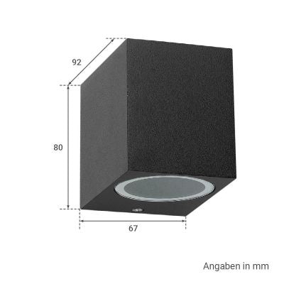 Außenleuchte Wandleuchte Frame DOWN eckig für GU10 IP54 - Farbe: Schwarz