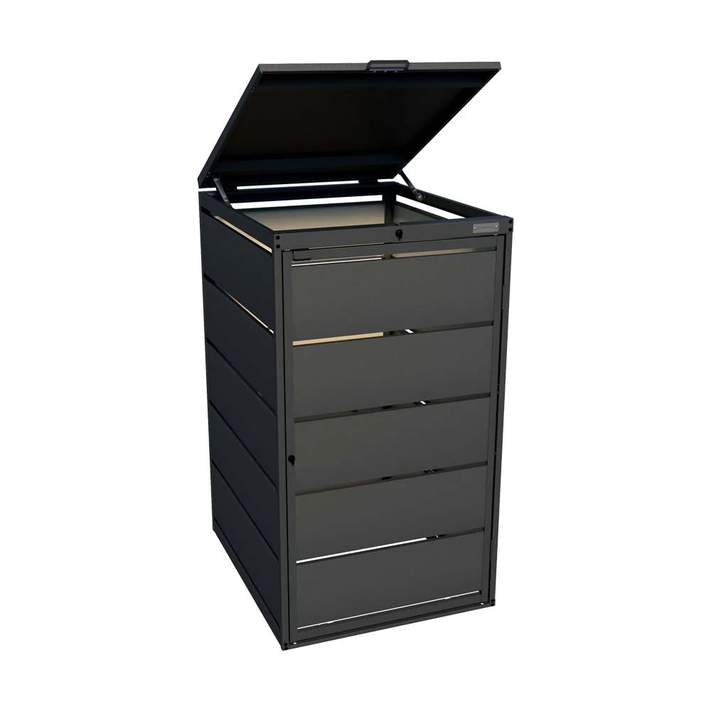 Mülltonnenbox 1er 240L in verschiedenen Farben | Mülltonnenbox aus Metall