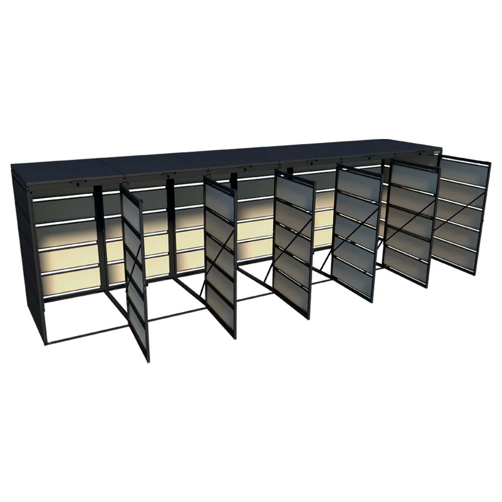 Mülltonnenbox 6er 240L in verschiedenen Farben | Mülltonnenbox aus Metall