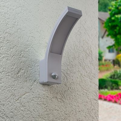 LED Wandleuchte Außenleuchte Curve 15W neutralweiß IP54 - Ausführung: Weiß mit Sensor