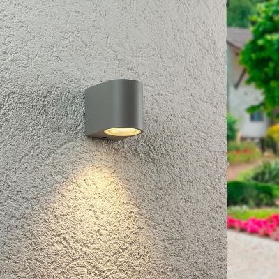 Außenleuchte Wandleuchte Frame DOWN rund für GU10 IP54 - Farbe: Silber