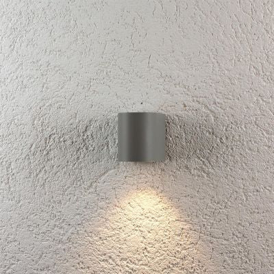 Außenleuchte Wandleuchte Frame DOWN rund für GU10 IP54 - Farbe: Silber