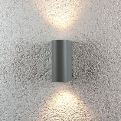 Außenleuchte Wandleuchte Frame UP&DOWN rund für GU10 IP54 - Farbe: Silber