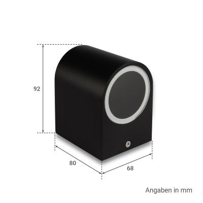 Außenleuchte Wandleuchte Frame DOWN rund für GU10 IP54 - Farbe: Schwarz