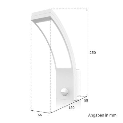 LED Wandleuchte Außenleuchte Curve 15W neutralweiß IP54 - Ausführung: Weiß mit Sensor