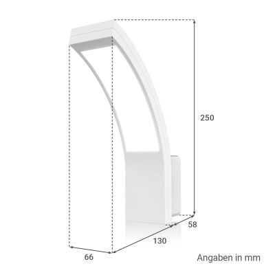 LED Wandleuchte Außenleuchte Curve 15W neutralweiß IP54 - Ausführung: Weiß