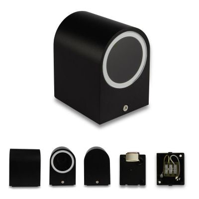 Außenleuchte Wandleuchte Frame DOWN rund für GU10 IP54 - Farbe: Schwarz