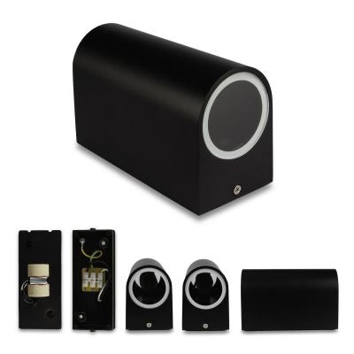 Außenleuchte Wandleuchte Frame UP&DOWN rund für GU10 IP54 - Farbe: Schwarz