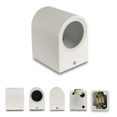 Außenleuchte Wandleuchte Frame DOWN rund für GU10 IP54 - Farbe: Weiß