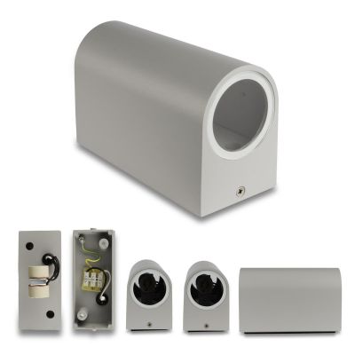 Außenleuchte Wandleuchte Frame UP&DOWN rund für GU10 IP54 - Farbe: Silber