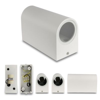 Außenleuchte Wandleuchte Frame UP&DOWN rund für GU10 IP54 - Farbe: Weiß