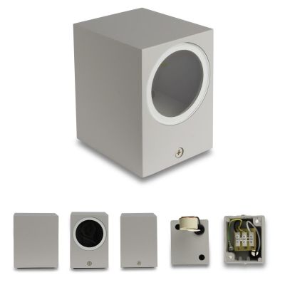 Außenleuchte Wandleuchte Frame DOWN eckig für GU10 IP54 - Farbe: Silber