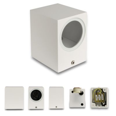 Außenleuchte Wandleuchte Frame DOWN eckig für GU10 IP54 - Farbe: Weiß