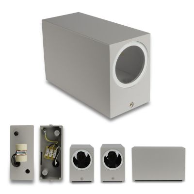 Außenleuchte Frame UP&DOWN eckig für GU10 IP54 - Farbe: Silber
