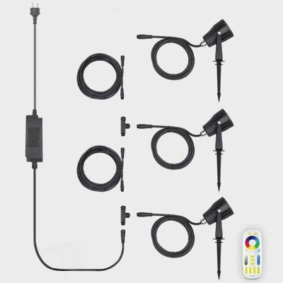 3er Set MiBoxer Gartenstrahler Erdspießleuchte 6W inkl. Fernbedienung Außenleuchte