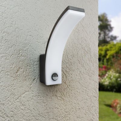 LED Wandleuchte Curve 20W neutralweiß mit Bewegungsmelder - Gehäusefarbe: anthrazit
