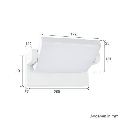 Außenwandleuchte Angle 26,5W schwenkbar - Lichtfarbe: 3000K - Farbe: weiß