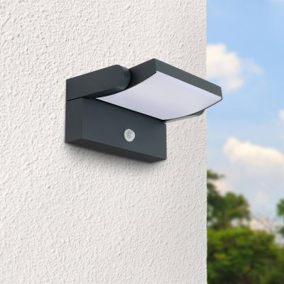 Außenwandleuchte Angle 26,5W schwenkbar mit Bewegungsmelder - Lichtfarbe: 3000K - Farbe: anthrazit RAL 7016