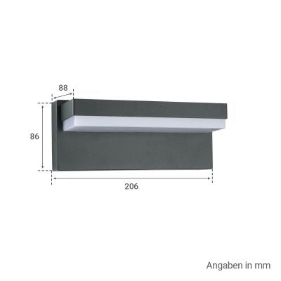 Außenwandleuchte Angle 12W anthrazit RAL 7016 - Lichtfarbe: 3000K - Bewegungsmelder: mit