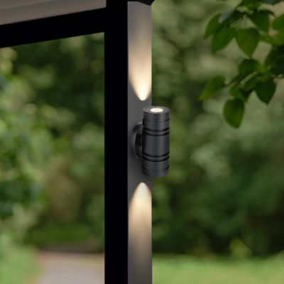 Aussenstahler Venezia UP & DOWN Mini 6W IP65 2700K - Form: rund - Farbe: schwarz matt