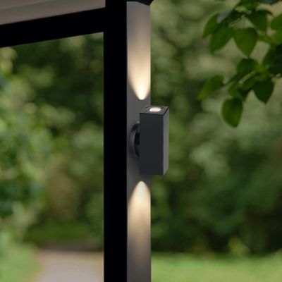 Aussenstahler Venezia UP & DOWN Mini 6W IP65 2700K - Form: eckig - Farbe: anthrazit RAL 7016