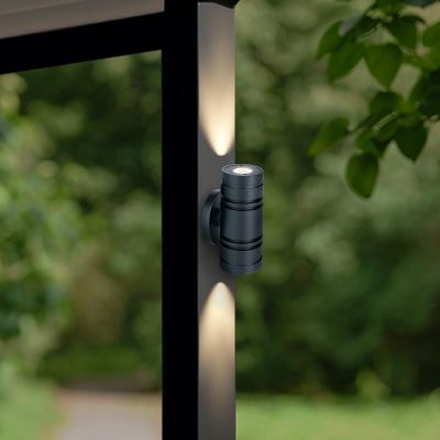 Aussenstahler Venezia UP & DOWN Mini 6W IP65 2700K - Form: rund - Farbe: anthrazit RAL 7016