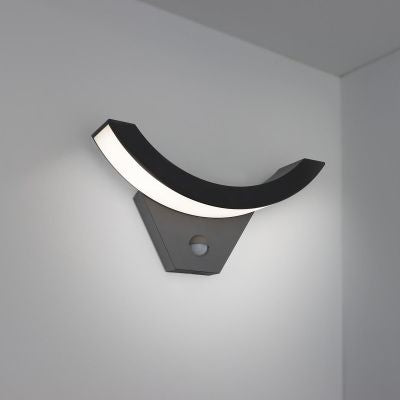 Außenwandleuchte Curve 10W 4000K anthrazit mit Bewegungsmelder