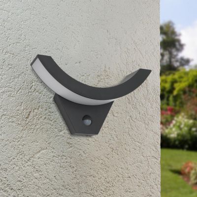Außenwandleuchte Curve 10W 4000K anthrazit mit Bewegungsmelder