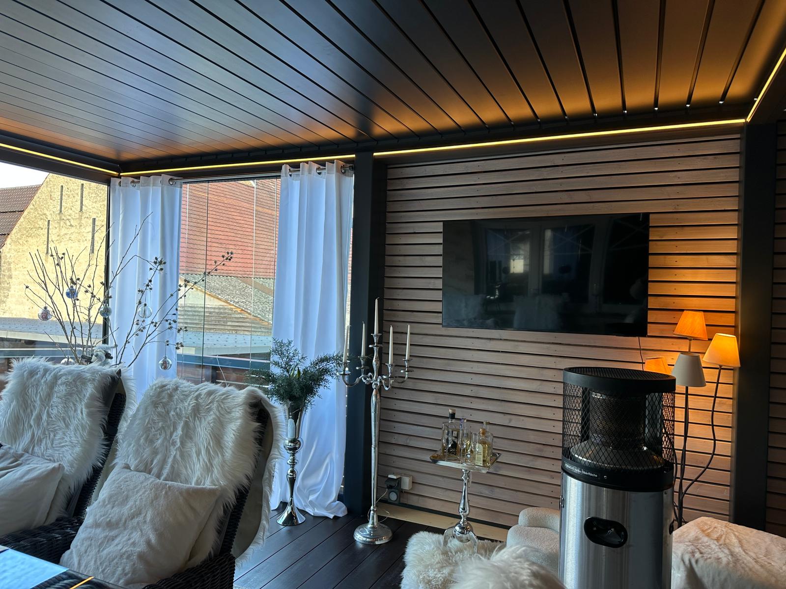 Elektrisches Lamellendach – Moderne Pergola in verschiedenen Größen für Terrasse und Garten