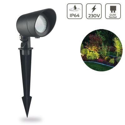 Erdspießleuchte Spot für GU10 schwarz IP64
