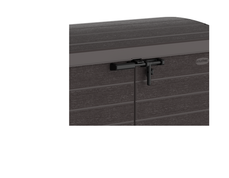 Gartenschuppen mit gewölbtem Deckel | 1200L | Abschließbarer, wetterfester Gartenschuppen aus Kunststoff | ideal zur sicheren Aufbewahrung von Mülltonnen, Gartenwerkzeug und Gartenzubehör | Braun