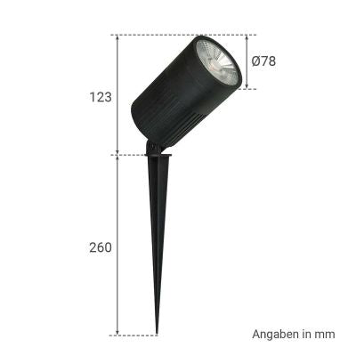 Gartenstrahler Erdspießleuchte 30W 3000K IP67 230V 1.8m Kabel mit Stecker