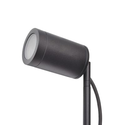 Gartenstrahler mit Erdspieß rund schwarz für GU10 Leuchtmittel