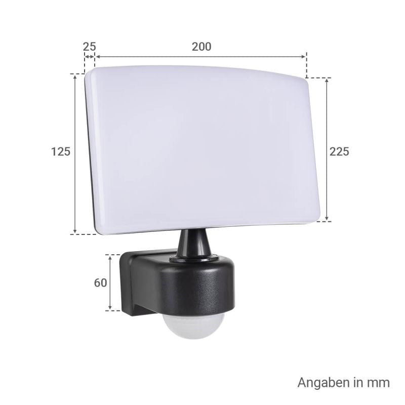 LED Außenstrahler 30W 4000K anthrazit mit Bewegungsmelder