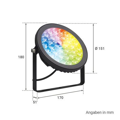 MiBoxer 15W RGB+CCT LED Gartenstrahler WiFi Gartenleuchte mit Erdspieß FUTC03