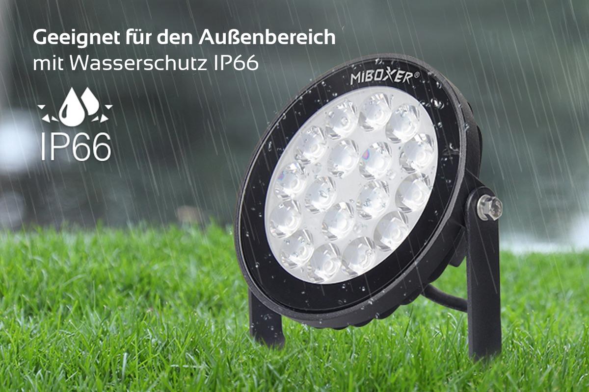 MiBoxer 25W RGB+CCT LED Gartenstrahler WiFi Gartenleuchte mit Erdspieß FUTC05