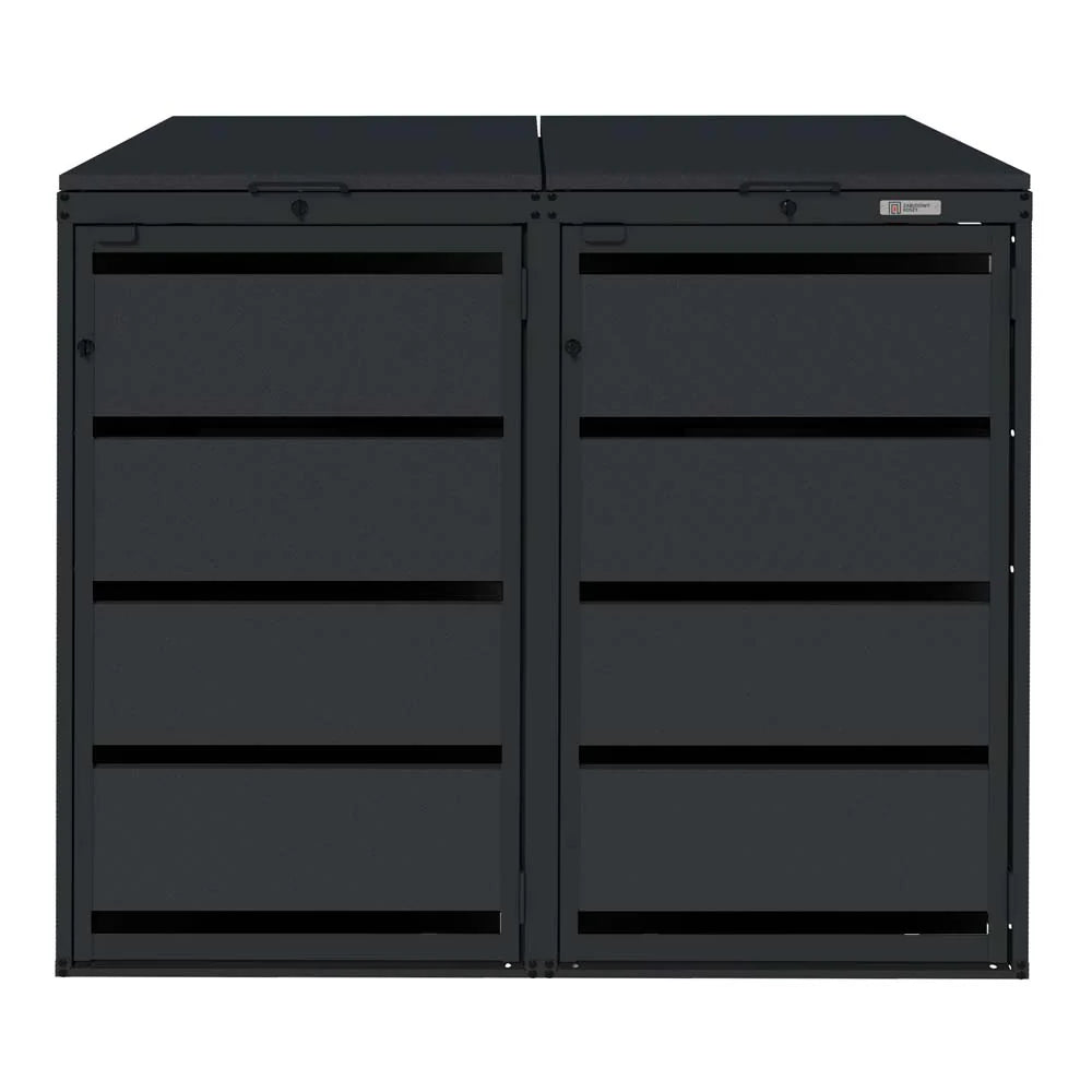 Mülltonnenbox 2er 120L in verschiedenen Farben | Mülltonnenbox aus Metall