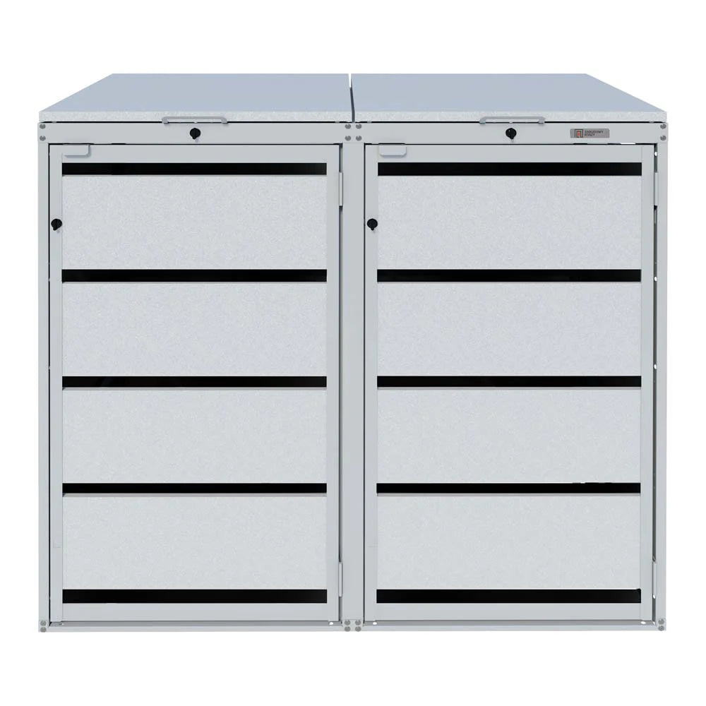 Mülltonnenbox 2er 120L in verschiedenen Farben | Mülltonnenbox aus Metall