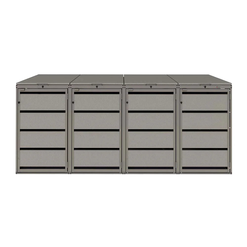 Mülltonnenbox 4er 120L in verschiedenen Farben | Mülltonnenbox aus Metall