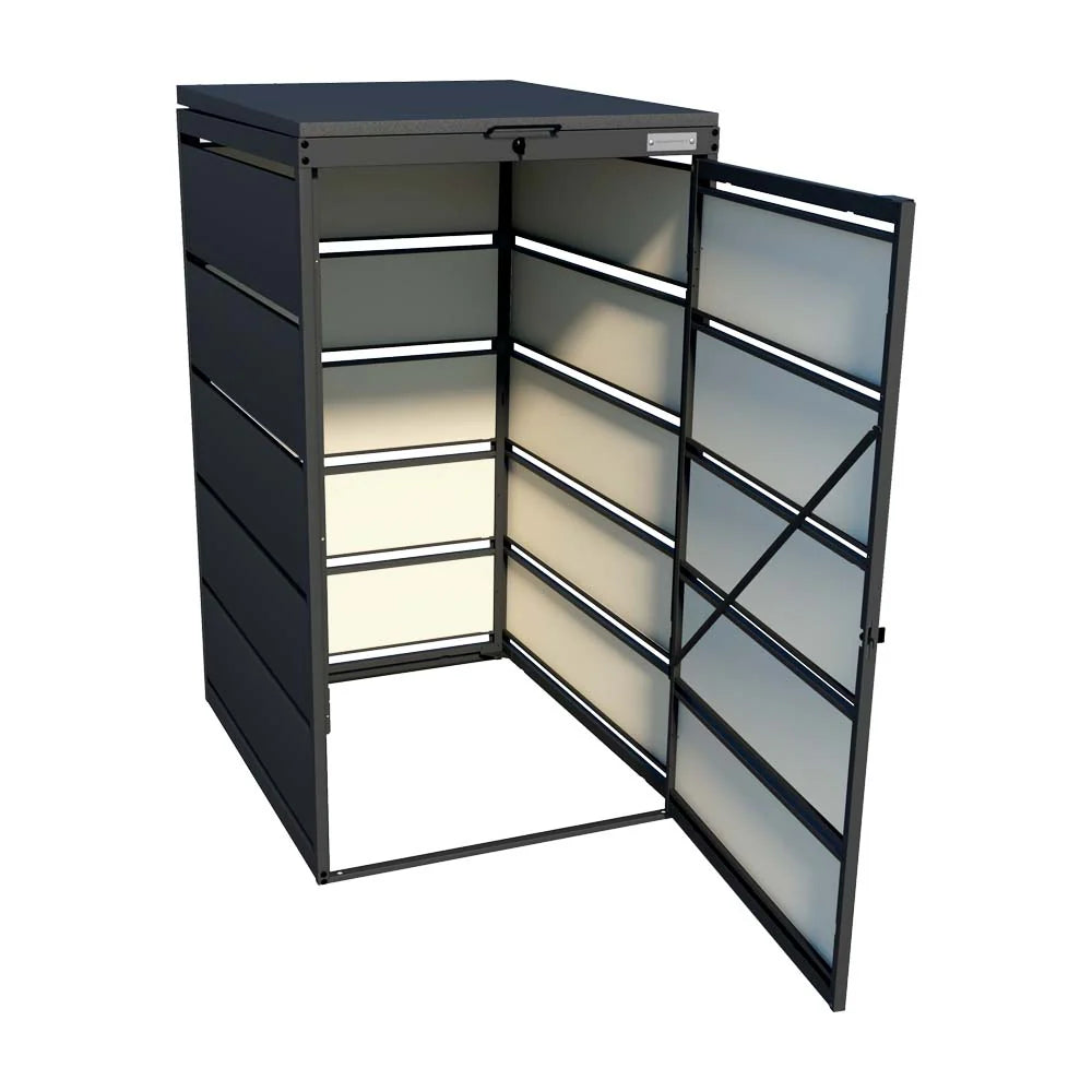 Mülltonnenbox 1er 240L in verschiedenen Farben | Mülltonnenbox aus Metall