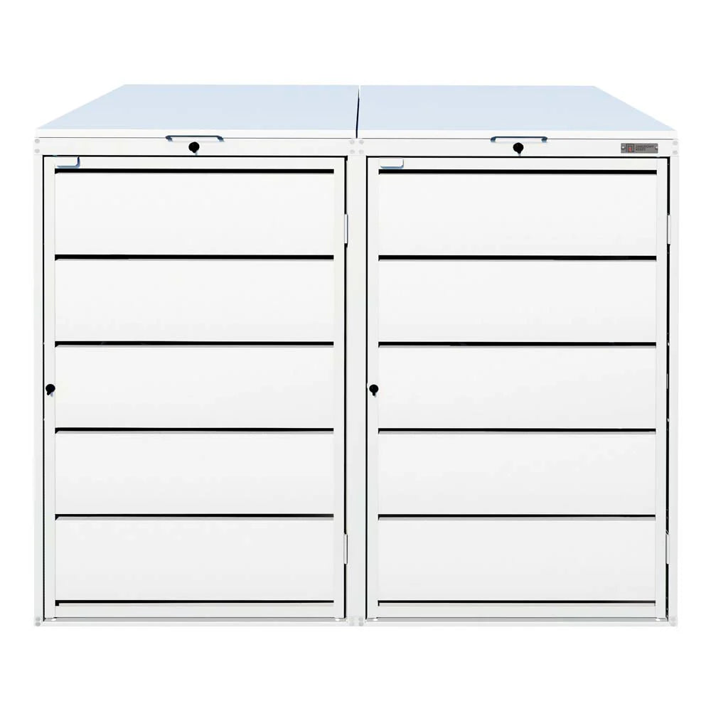 Mülltonnenbox 2er 240L in verschiedenen Farben | Mülltonnenbox aus Metall