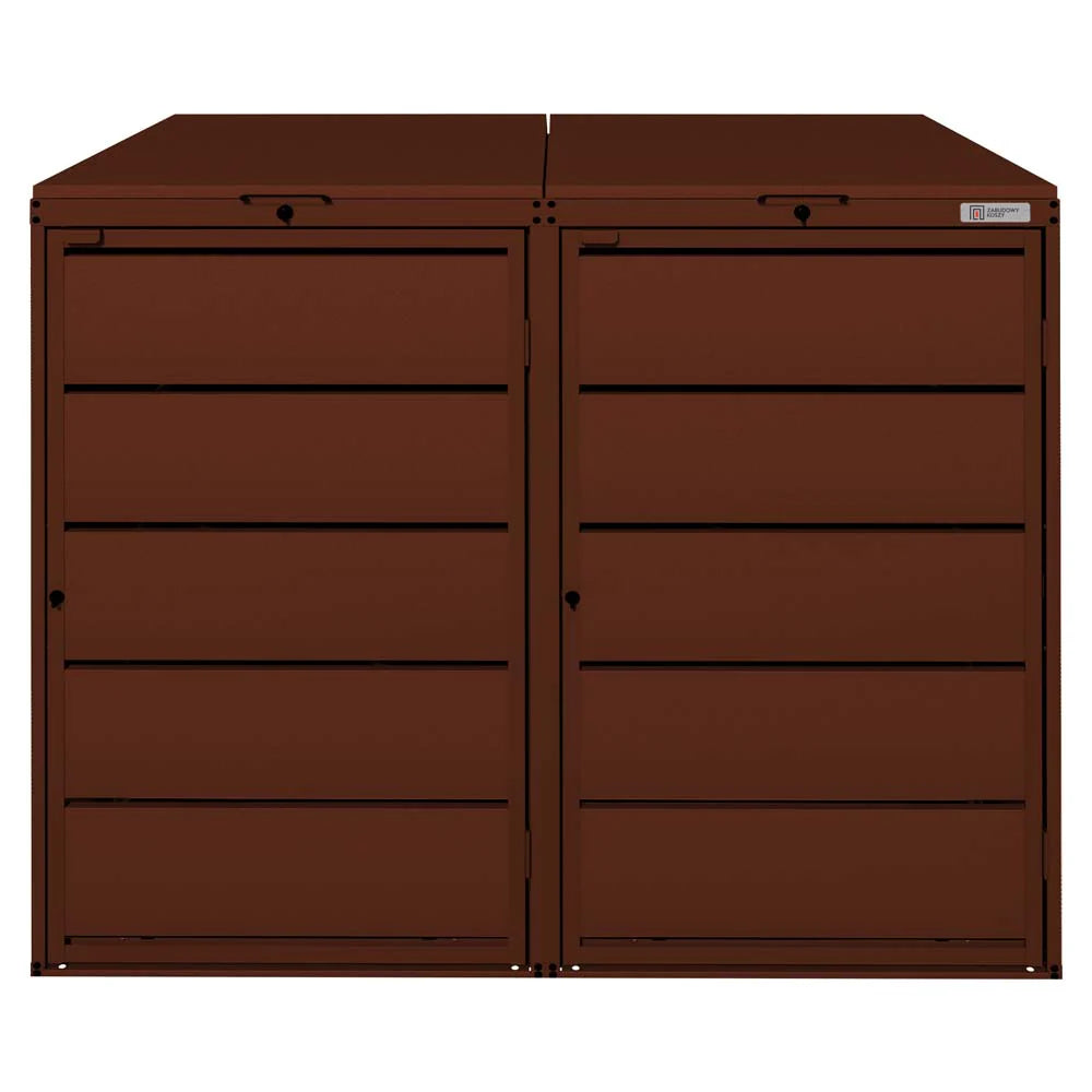 Mülltonnenbox 2er 240L in verschiedenen Farben | Mülltonnenbox aus Metall