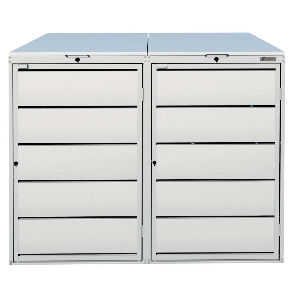 Mülltonnenbox 2er 240L in verschiedenen Farben | Mülltonnenbox aus Metall